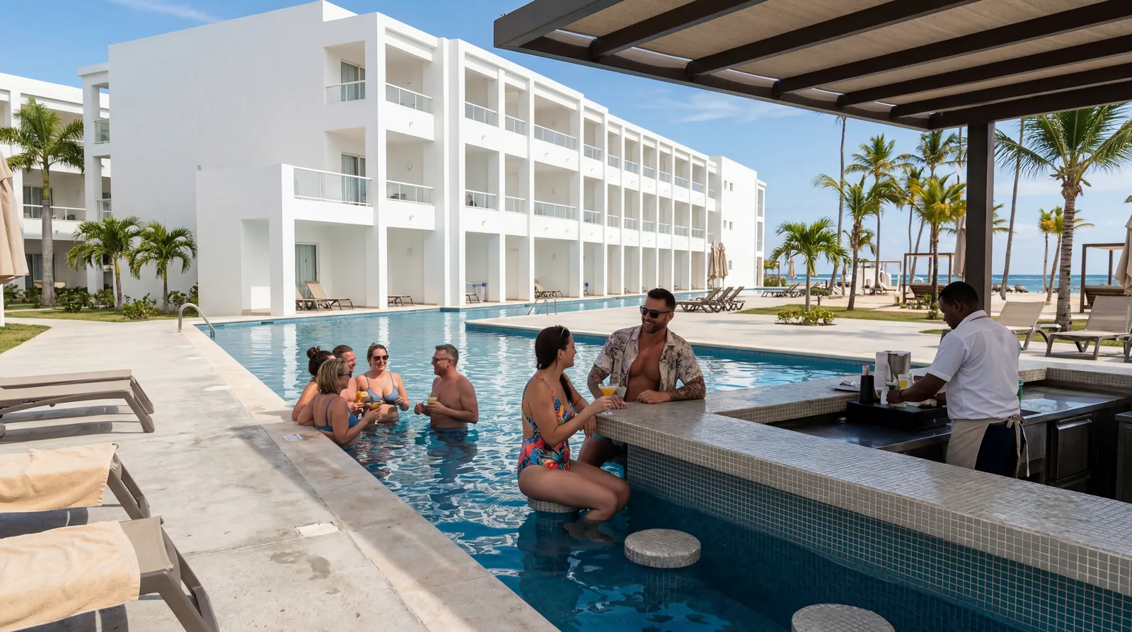 Realistic editorial photo of Caribbean vacation folder with flight confirmation, hotel receipt, and pen circling cancell