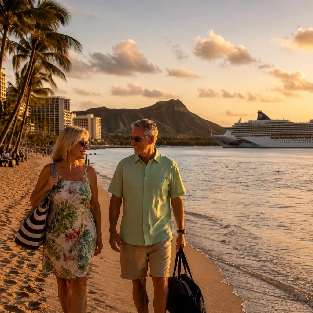 Waikiki beach with hotels