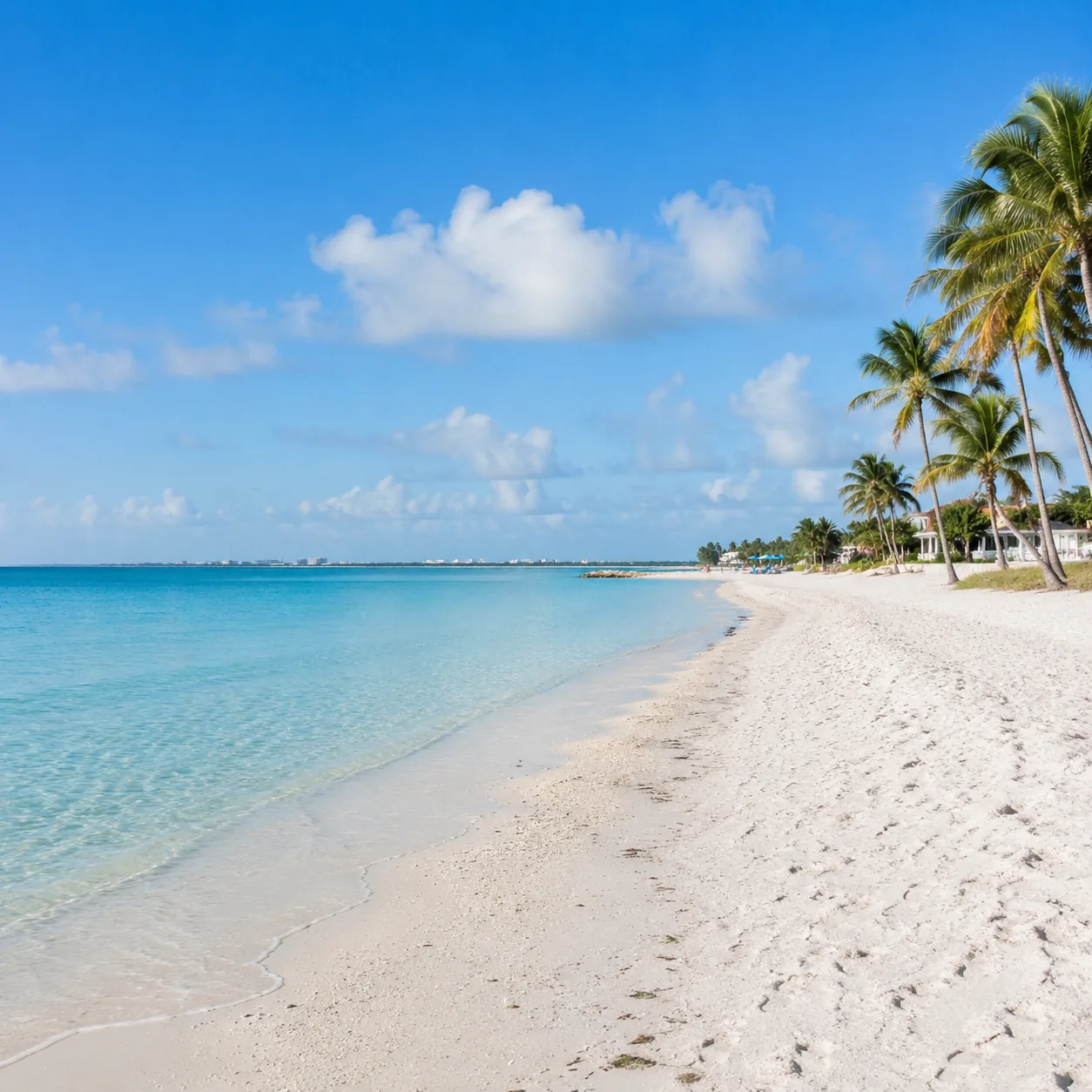 Realistic editorial photo of Florida beach vacation scene showing clearwater beach is quiet because it looks pretty, bri