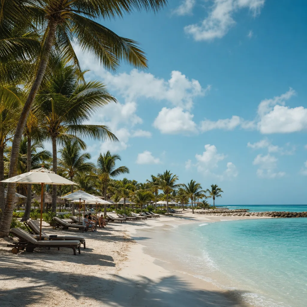 Realistic editorial photo of Punta Cana all-inclusive resort scene showing cap cana prices without cap cana expectations